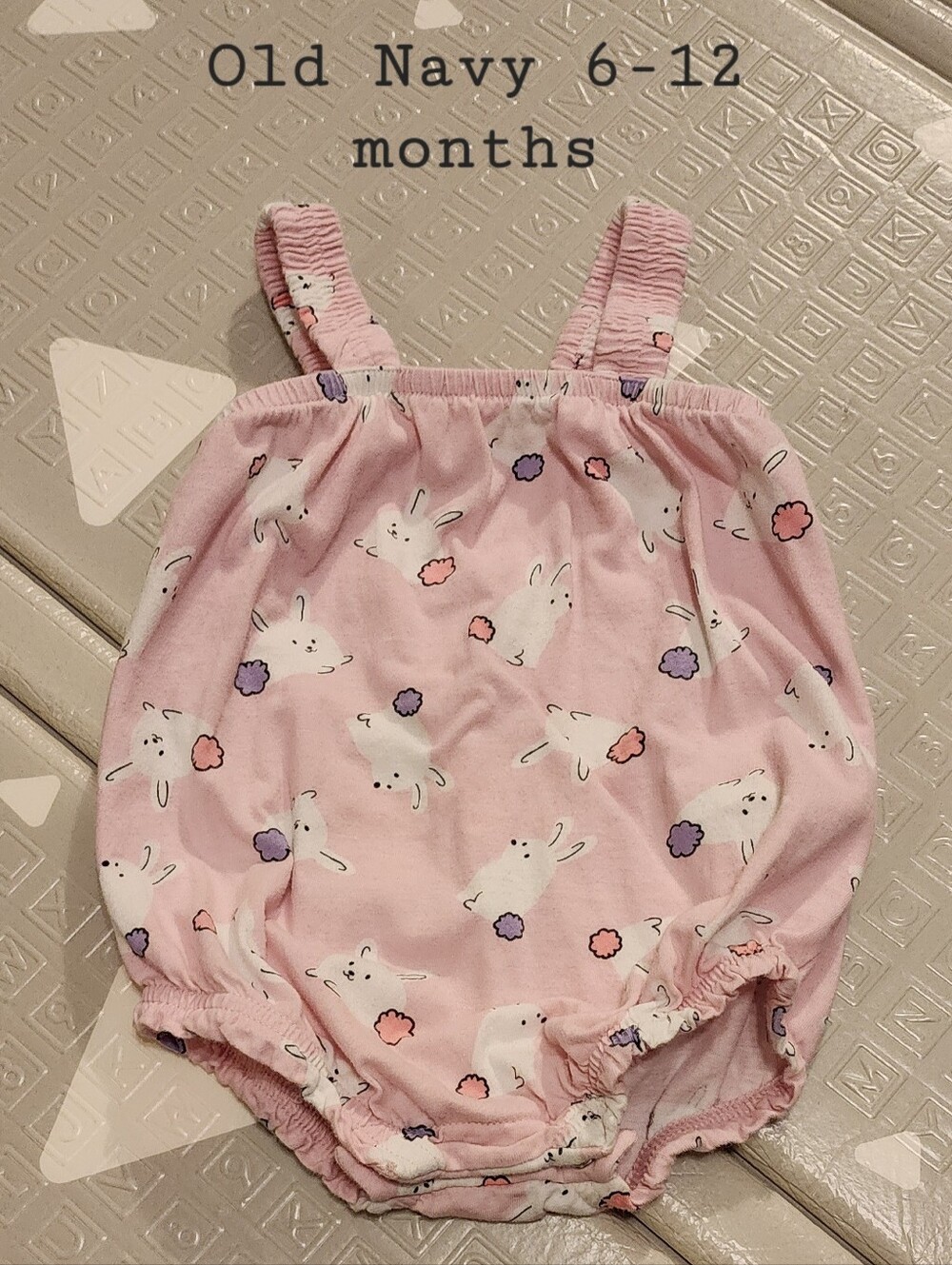 Old Navy Pink Bunny Print Infant One-Piece Romper